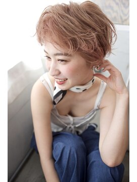 アール 北千住店(ar) 前髪なしショート/ハイトーンカラー/20代30代40代/北千住