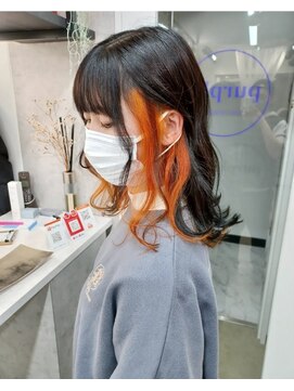 パープル(purple) イヤリングオレンジ