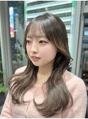 韓国レイヤー/顔まわり/前髪カット/ロングヘア/谷町四丁目