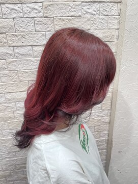 ボアップ(boappu) レッドブラウンに裾カラーでおしゃれに！