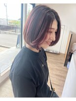 アーブル ヘアーアンドメイク(ARBRE) ハイライトピンクパープルショートボブ