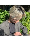 ハンサムショートボブ/ハイトーンカラー/30代/代官山/恵比寿