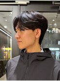 毛流れセンターパートニュアンスパーマカルマヘアメンズパーマ