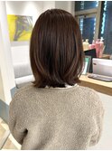 結べるレイヤーボブピンクブラウン春ヘア春カラー20代30代銀座