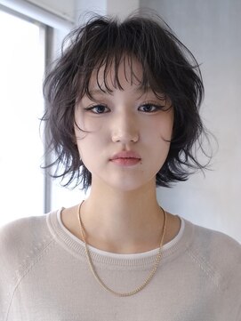 テクネ 天神大名(techne) 天神大名顔周りレイヤーカットミディアムボブタッセルボブパーマ