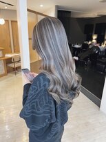 チェレ ブラン 堺東店(Chere brun) コントラストハイライト×かきあげバング×ベージュ×韓国巻き