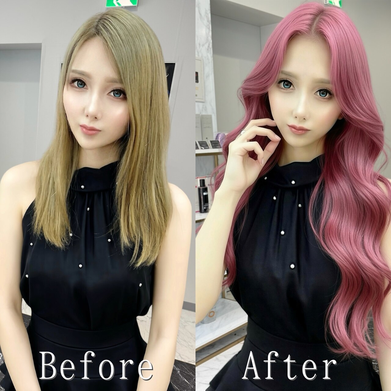 ダスティピンク#シールエクステ#韓国#ヨシンモリ#Wカラー#町田
