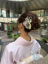 バサラ 大阪梅田店(VASARA)&nbsp;訪問着　ヘアセット　セミロング　和髪　まとめ髪　礼装　大阪
