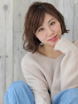 ヘアリゾート ラグーン(hair+resort lagoon) 【lagoon】抜け感外ハネボブ×柔らかベージュ