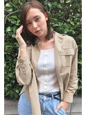 ナチュラルベージュ×重めロブ
