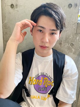 ルービック 難波(Rubik's) メンズ韓国風_簡単スタイリング_マッシュかきあげバングショート