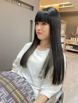 ヘア プロデュース キュオン(hair produce CUEON.) 艶ロング×ワイドバング×インナーカラー