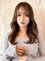 ルームバイシー 新宿(Loom. by Sea)&nbsp;韓国風前髪/シルキーベージュ/グレージュカラー/斜めバング