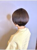 大人美人イメチェン大人丸みボブこなれヘアチェリーブラウン