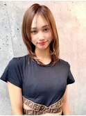 大人可愛い☆サラ髪ナチュラルストレートミディアムヘアー
