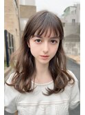 ミルクティーベージュ　レイヤーカット　オリーブベージュ藤沢