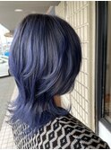 Blue ウルフカット
