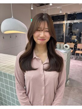 ネウィ 広島(newi) 韓国/オリーブベージュ/顔まわりカット/前髪/髪質改善