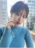 20代30代シースルーバング愛されショート