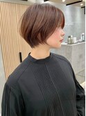 大人可愛い20代30代40代黒髪前下がりショートボブ丸みショート◎