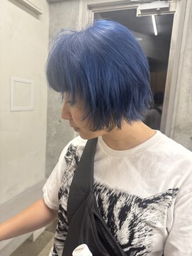 キーチェ 梅田中崎町(keych) レイヤーカット/ブルーヘアー［中崎町/梅田駅］