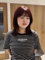 ラミエ バイ メルト 吉祥寺(lamie by melt)&nbsp;小川/ブリーチなしwカラーカシスレッドくびれヘア顔まわり吉祥寺