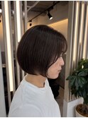 大人美人ボブ/ショート/レイヤーカット/白髪ぼかし博多