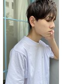 韓国風　シースルー　オリーブグレー　メンズマッシュ