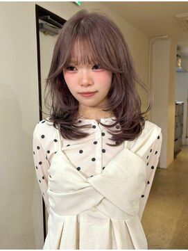 ニコフクオカヘアーメイク(NIKO Fukuoka Hair Make) 【NIKO】ミディアムレイヤー.ダブルカラー.福岡レイヤーカット