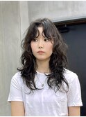 外国人風ウェーブヘアロングパーマレイヤーパーマホットパーマ