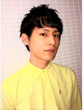 スリー(Three) ニュアンスパーマワンカールパーマツーブロックメンズショート