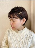 ショートヘアサイドくるりんぱアレンジ