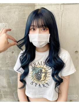 ガルボ ヘアー(garbo hair) #ガルボ#ネイビー#エクステ#ブリーチ#髪カリスマ#10代#20代