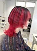 ○アンブレラカラー　中性ウルフカットロングウルフヘア○表参道