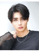 オーシャントーキョー 渋谷神南(OCEAN TOKYO) 韓国ヘアカルマパーマカルマバングセンターパート黒髪ウルフ