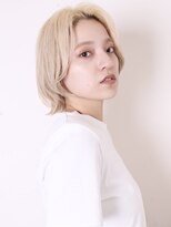 ヨファ ヘアー 芦屋店(YOFA hair)&nbsp;イメチェンハイトーンセンターパート前髪ウルフベース0901