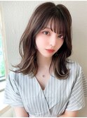 ★ホワイトグレージュミニウルフデジタルパーマチェリーブラウン