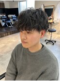 ダークアッシュ/ニュアンスパーマ/韓国マッシュ/スペインカール