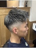 ホワイトメッシュ&ツーブロショート