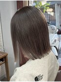 切りっぱなしボブ×ダークグレージュ