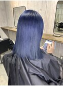 ネイビーブルー艶カラートリートメントブリーチカラー