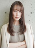 大人可愛い顔まわりレイヤーストレート