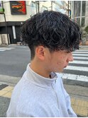 波巻きパーマ/スパイラルパーマ/メンズ/眉毛/短髪/サーフカール