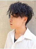コンマバング×波巻きツイストスパイラルパーマ