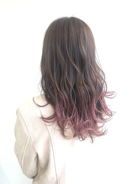 ヘアメイク オブジェ(hair make objet) ピンクグラデーションカラー