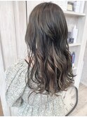 福山市美容室 Caary 暗髪くすみベージュインナーカラー