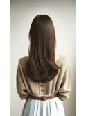 アースカラー艶シルク髪レイヤーロング