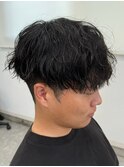 波巻きパーマメンズパーマメンズヘアツーブロックツイストパーマ