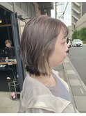 大人可愛い大人美人小顔立体カットインナーカラー透け感