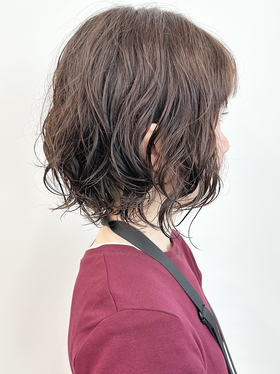 ❤人気 高品質 前面手縫い 全人毛 パーマ ウェーブ ウイッグ45 茶系